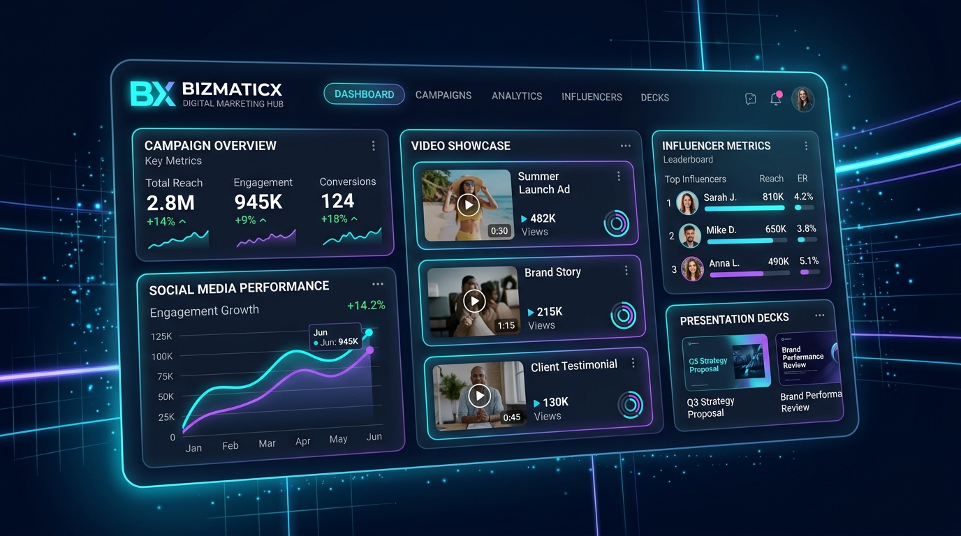 Screenshot of the BizmaticX interface